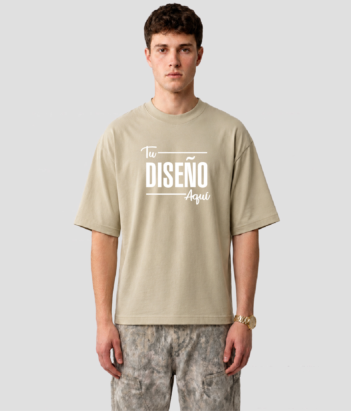 Playera Oversized Boxy Peinado Algodón Para Hombre 250 gr.