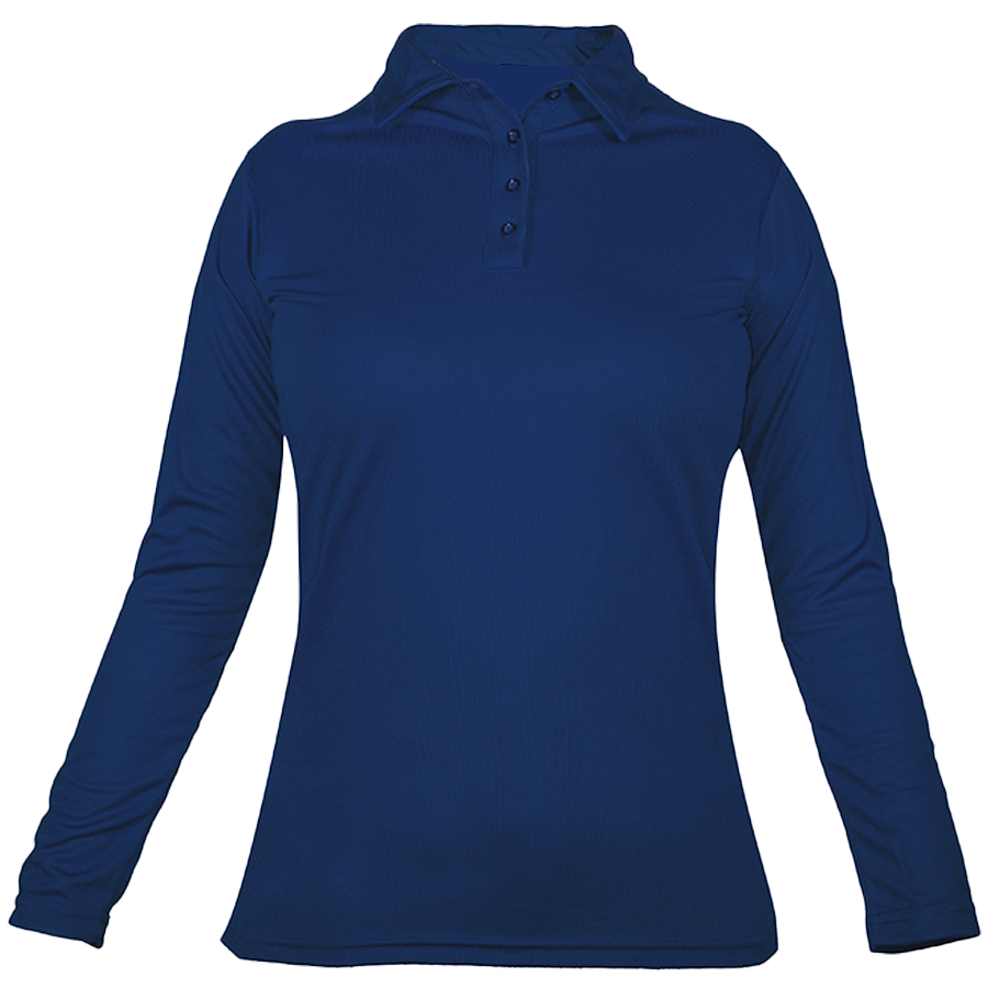 D01504 Playera Tipo Polo 100% Poliéster Manga Larga para Dama